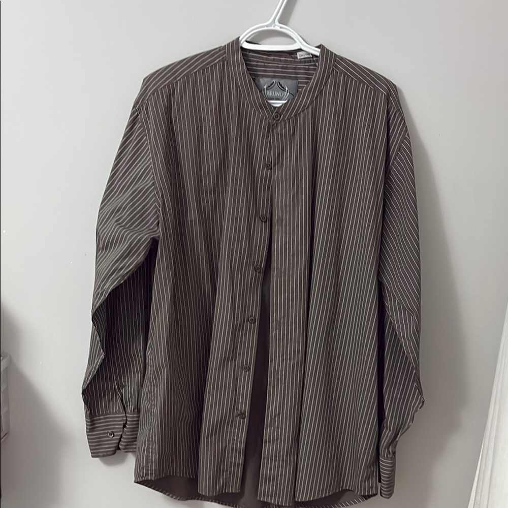 Brown Casual Button Down Shirt with Relaxed Fit
